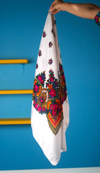 Beautiful Boho Scarf – Multicolor Folk Print, Cotton Blend