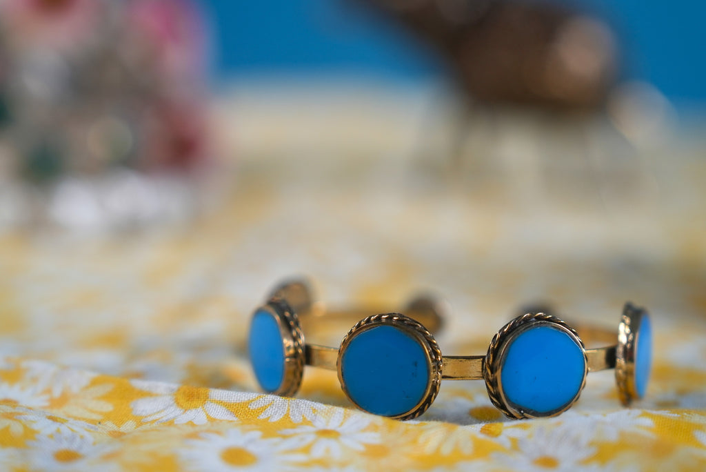 Tribal Lapis Teardrop Bracelet – Handcrafted Statement Piece